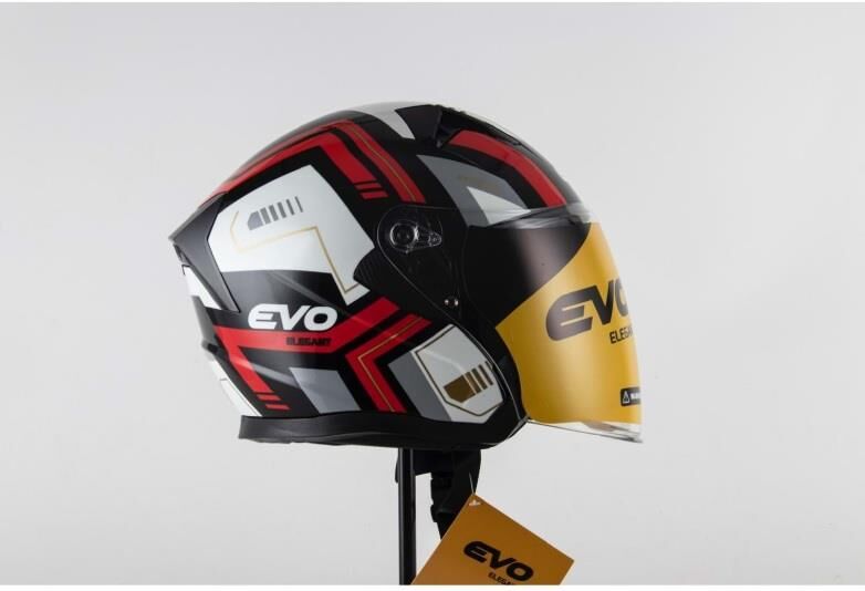EVO ELEGANT 528 ÇENESİZ GÖZLÜKLÜ MOTOSİKLET KASKI S - SİYAH/KIRMIZI