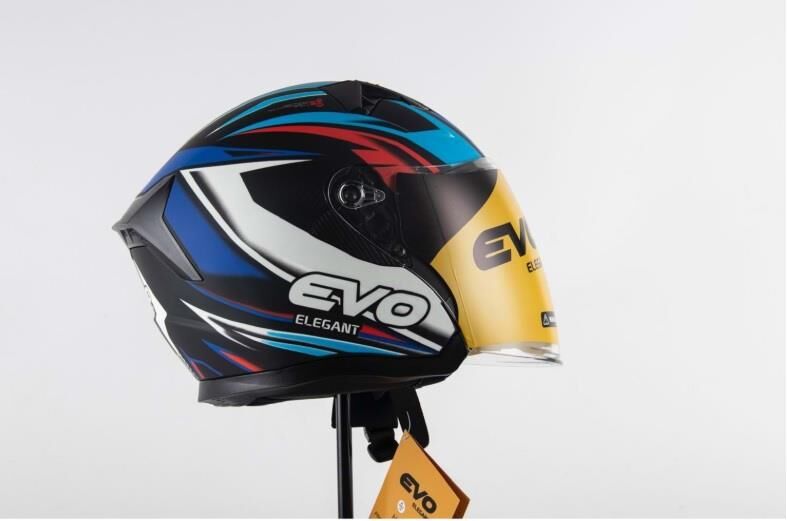 EVO ELEGANT 528 ÇENESİZ GÖZLÜKLÜ MOTOSİKLET KASKI L - SİYAH-MAVİ