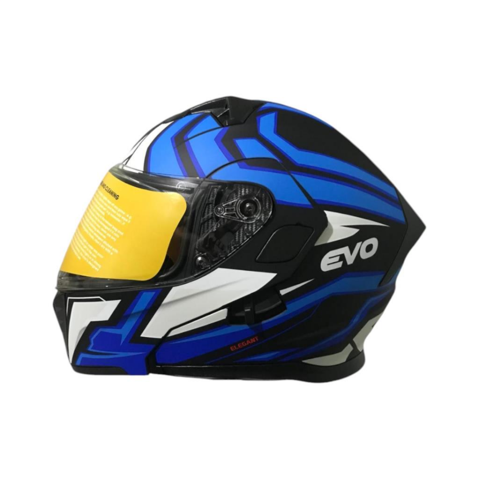 EVO506 ELEGANT FULLFACE ÇENEDEN AÇILIR MOTOSİKLET KASKI SİYAH-MAVİ