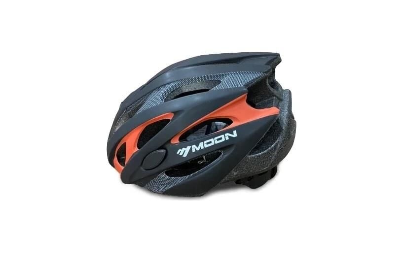 MOON MV88 CARBON DESEN IŞIKLI AYARLI BİSİKLET KASKI SİYAH-TURUNCU