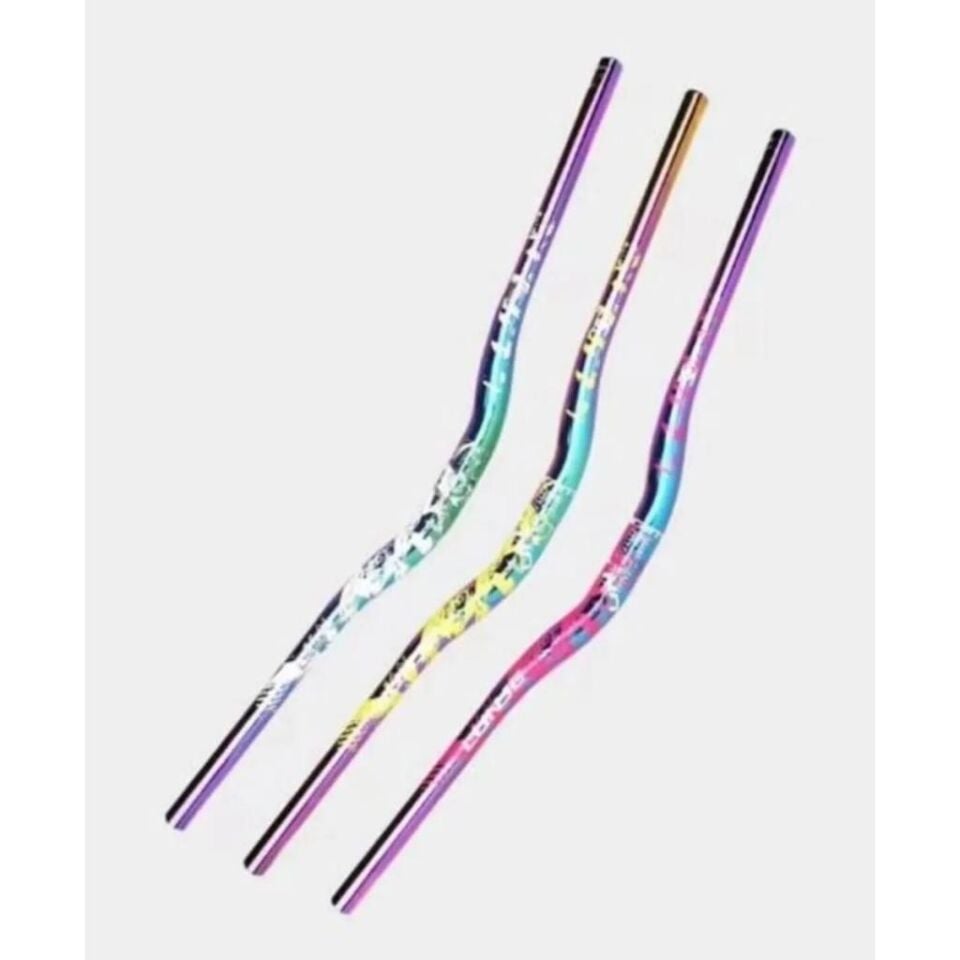 WAKE 780MM Alüminyum 31.8 Bisiklet Gidon + Boğaz Seti RAİNBOW